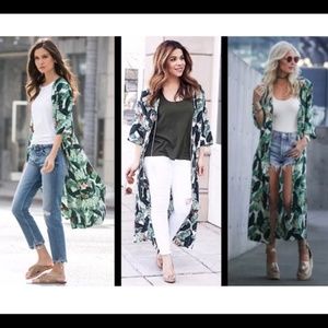 NEW Rachel Zoe Collection Palm Print Duster Kimono